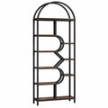 Scaffale libreria in metallo nero e legno