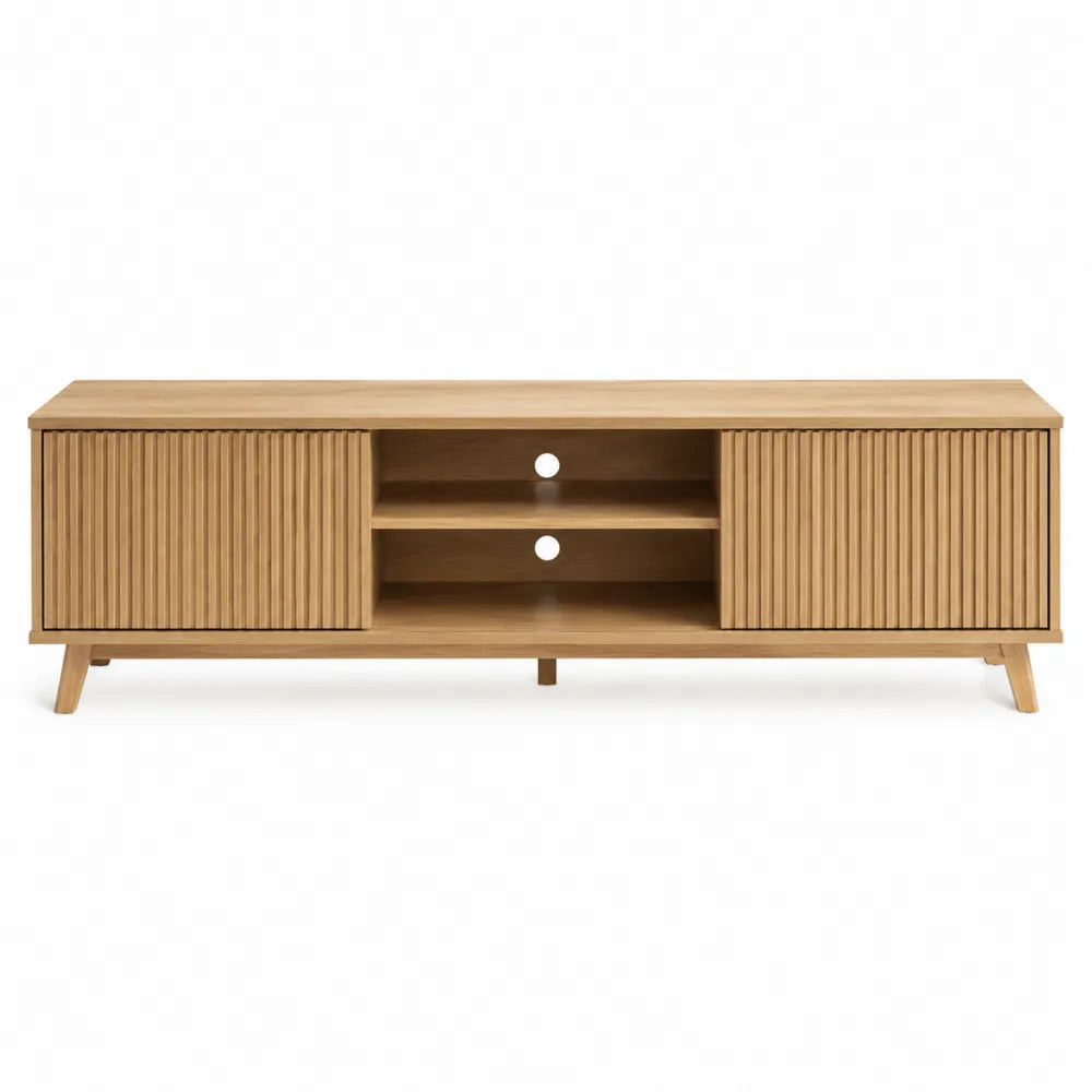 Mobile TV in legno con porte scorrevoli in rovere 180x40x50 cm