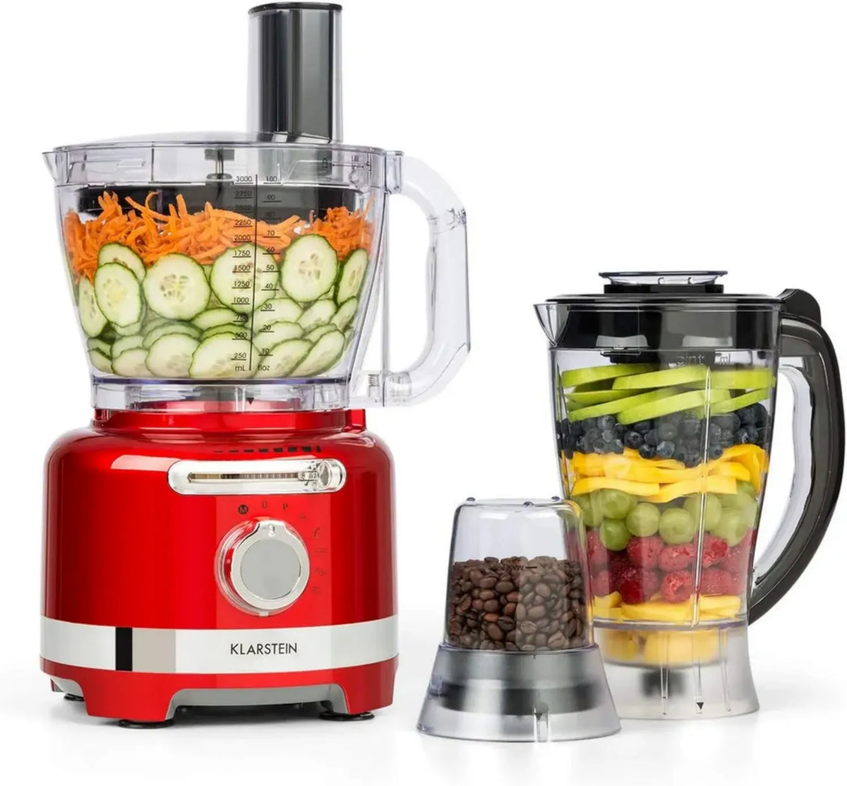 Frullatore Multifunzione Klarstein Luca, 1000W, 6 Velocità, Senza BPA, 3L, Rosso