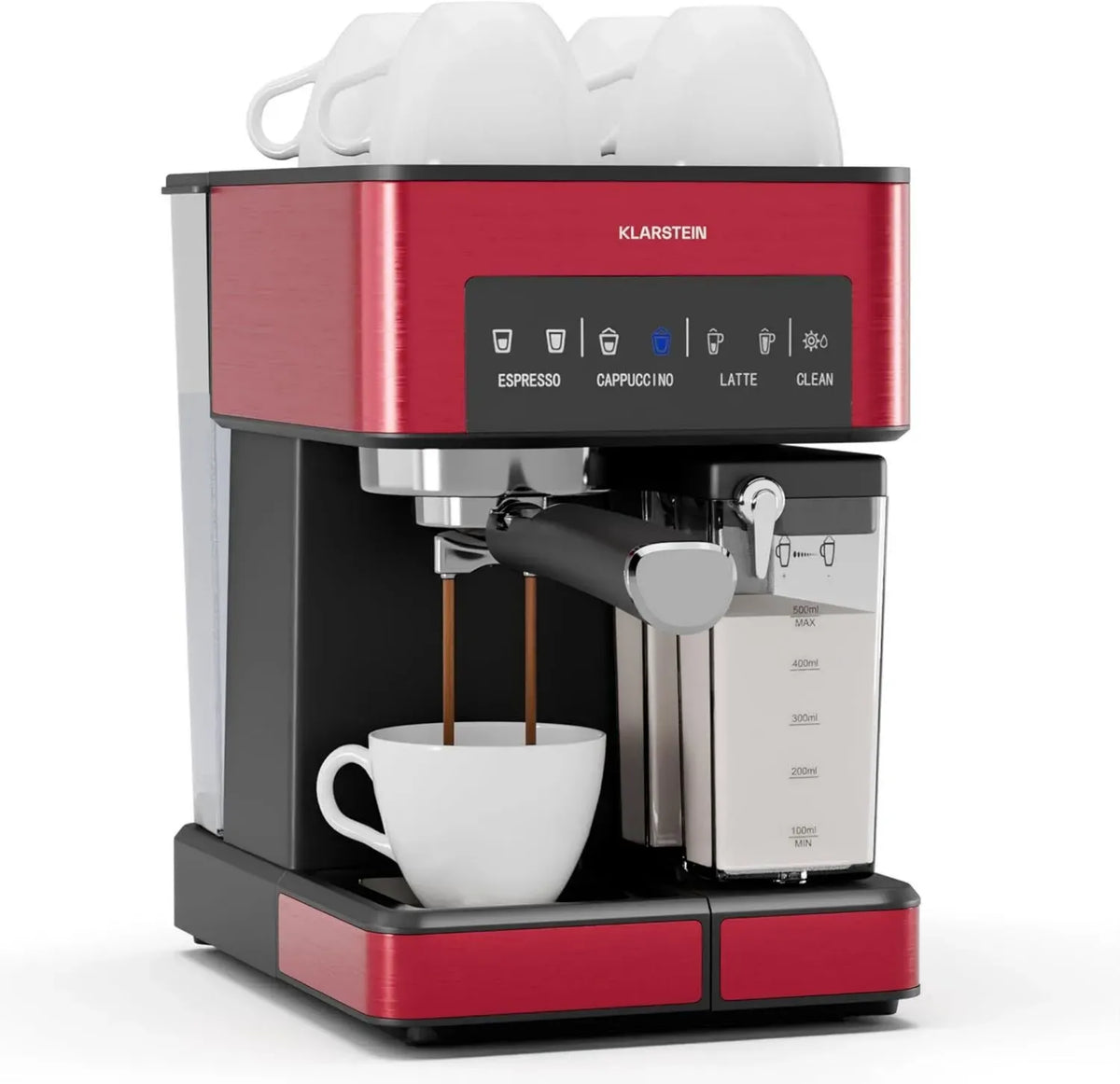 Macchina da Caffè 20 Bar con Montalatte, 1350W e Serbatoio 1.8L - Compatibile Caffè Macinato e Cialde