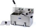 Friggitrice Elettrica Professionale a Doppia Vasca 2x8L con Rubinetto