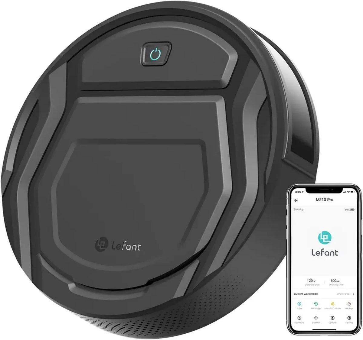 Robot Aspirapolvere LEFANT M210 Nero con Sensori Intelligenti