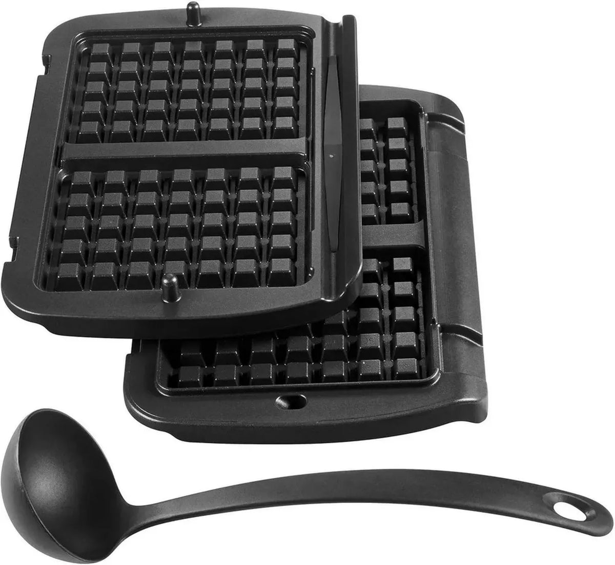Piastra Waffle Belga in Alluminio Antiaderente per Optigrill con Mestolo