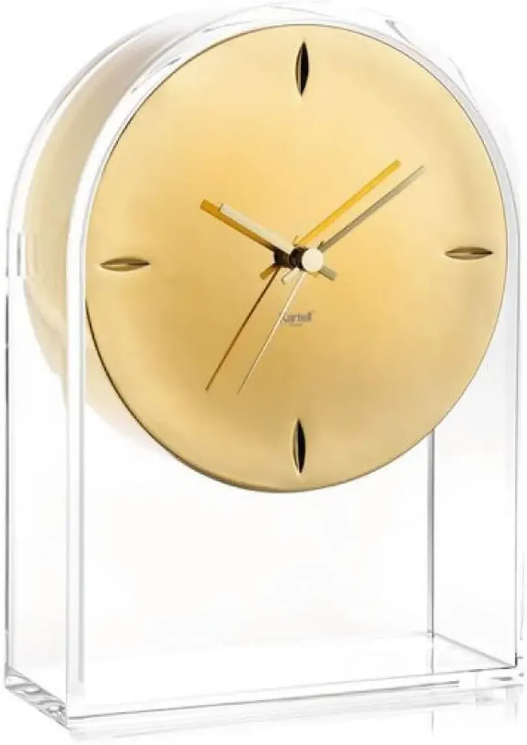 Orologio Kartell Air du Temps, Cristallo Trasparente/Oro, 21.5 x 8 x 30 cm