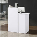 Reception Desk Compatto 80 cm in Legno con Cassetti con Serratura e Ripiani per Ufficio, Salone o Hotel