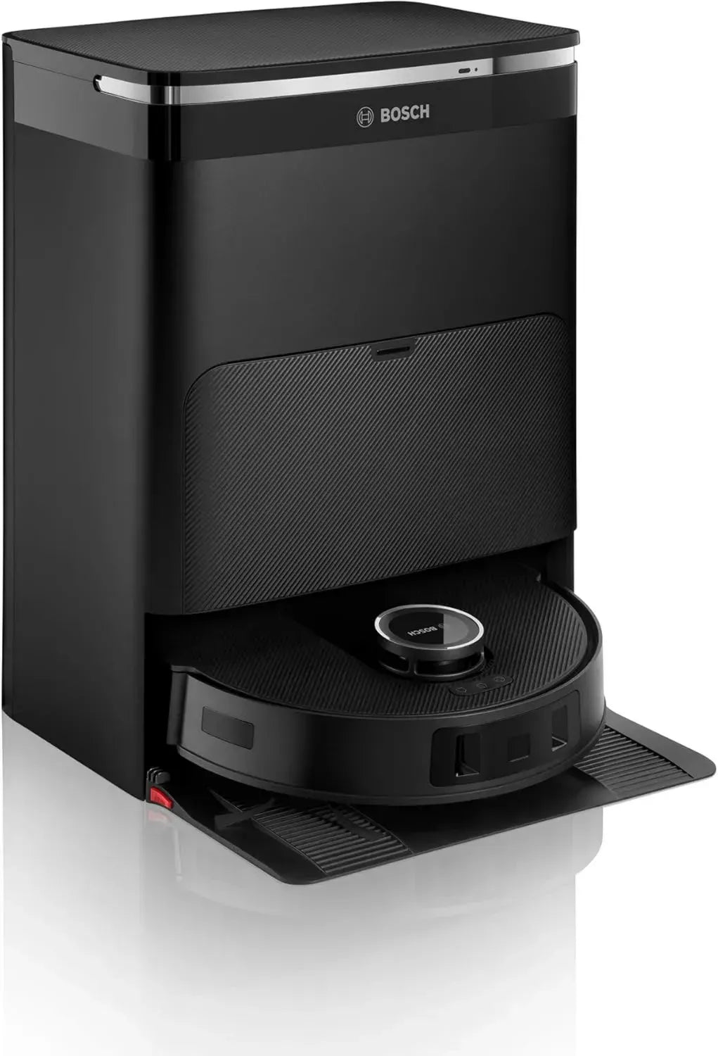 Robot Aspirapolvere Bosch Spotless con Lavapavimenti, 11.000 Pa, Panno Rotante, Stazione Autopulente, Navigazione Intelligente, App Home Connect, Nero