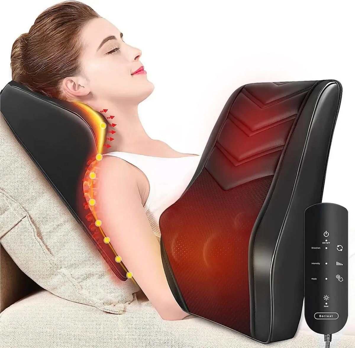 Massaggiatore Shiatsu 3D con Calore per Collo e Schiena, Sollievo Dolore Spalle, Idea Regalo per Adulti