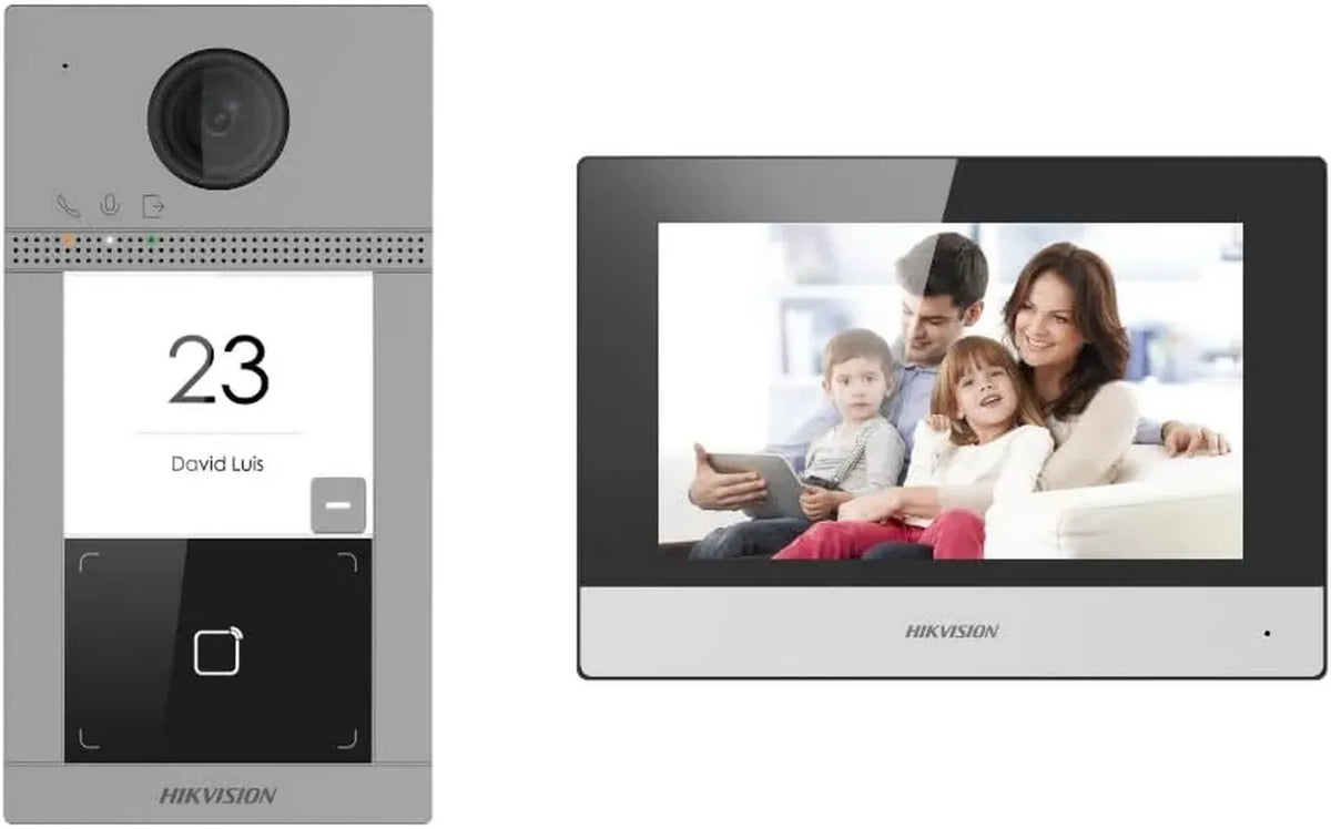 Kit Videocitofono Hikvision DS-KIS604-S per Sicurezza Domestica