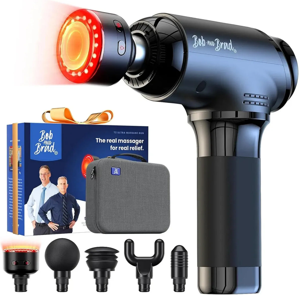 BOB AND BRAD T2 Ultra Massaggiatore Professionale con Calore e Luce LED, Pistola per Massaggio Profondo dei Tessuti, Ideale per Atleti e Recupero Muscolare