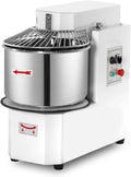 Impastatrice a Spirale con Testa Ribaltabile e Vasca Estraibile 20L, Trifase, 2 Velocità