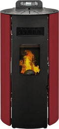 Stufa a Pellet con WiFi 9KW Boston - Efficienza 91%, Riscaldamento 80m², Autonomia 21 Ore, 5 Velocità, Garanzia 24 Mesi, Colore Rosso