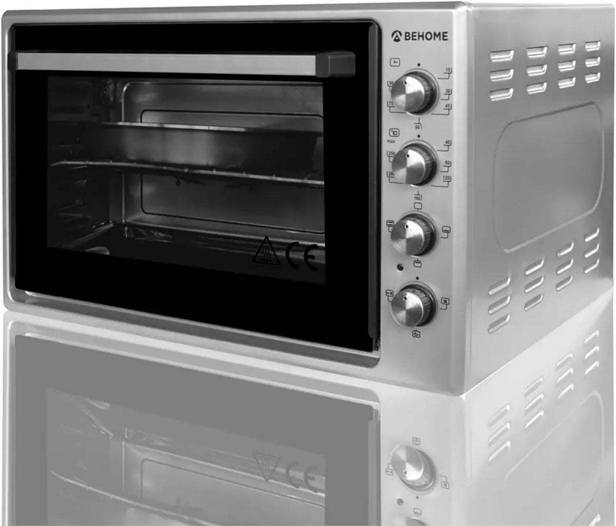 Forno Elettrico Ventilato 70L Autopulente con Girarrosto e Timer - Grigio
