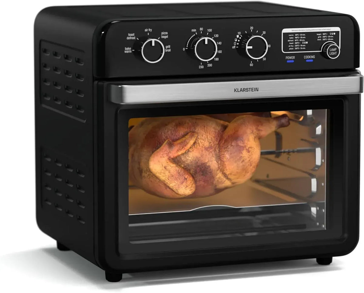 KLARSTEIN AirGlaze Forno Friggitrice ad Aria 34L, 2000W, 9 Funzioni, Doppio Vetro e Accessori