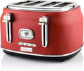 Westinghouse Tostapane Rosso Vintage 4 Fette con 5 Impostazioni e Vassoio Briciole