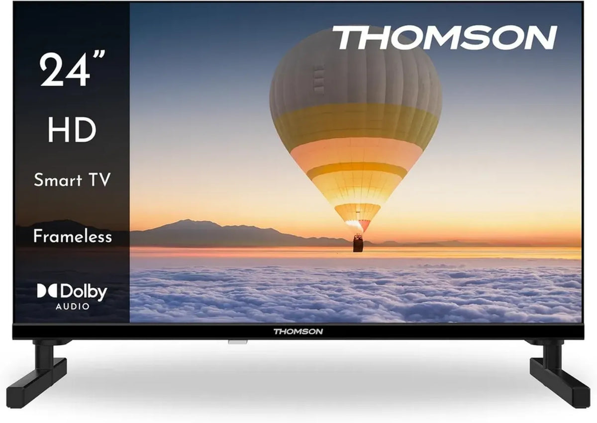 Smart TV Thomson 24' HD LED con Wi-Fi, HDR10 e Audio Dolby, Comando Vocale, Sintonizzatore Triplo, HDMI e USB