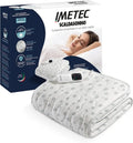 Imetec Coperta Elettrica Adapto, Risparmio Energetico, Riscaldamento Veloce, 6 Livelli di Temperatura, 150x120 cm, 100% Cotone, Made in Italy