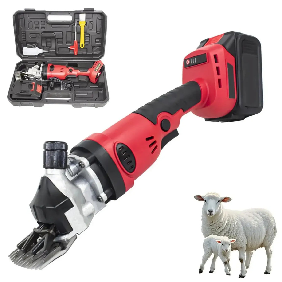 Tosatrice Elettrica per Pecore a Batteria con 13 Denti e Motore Brushless