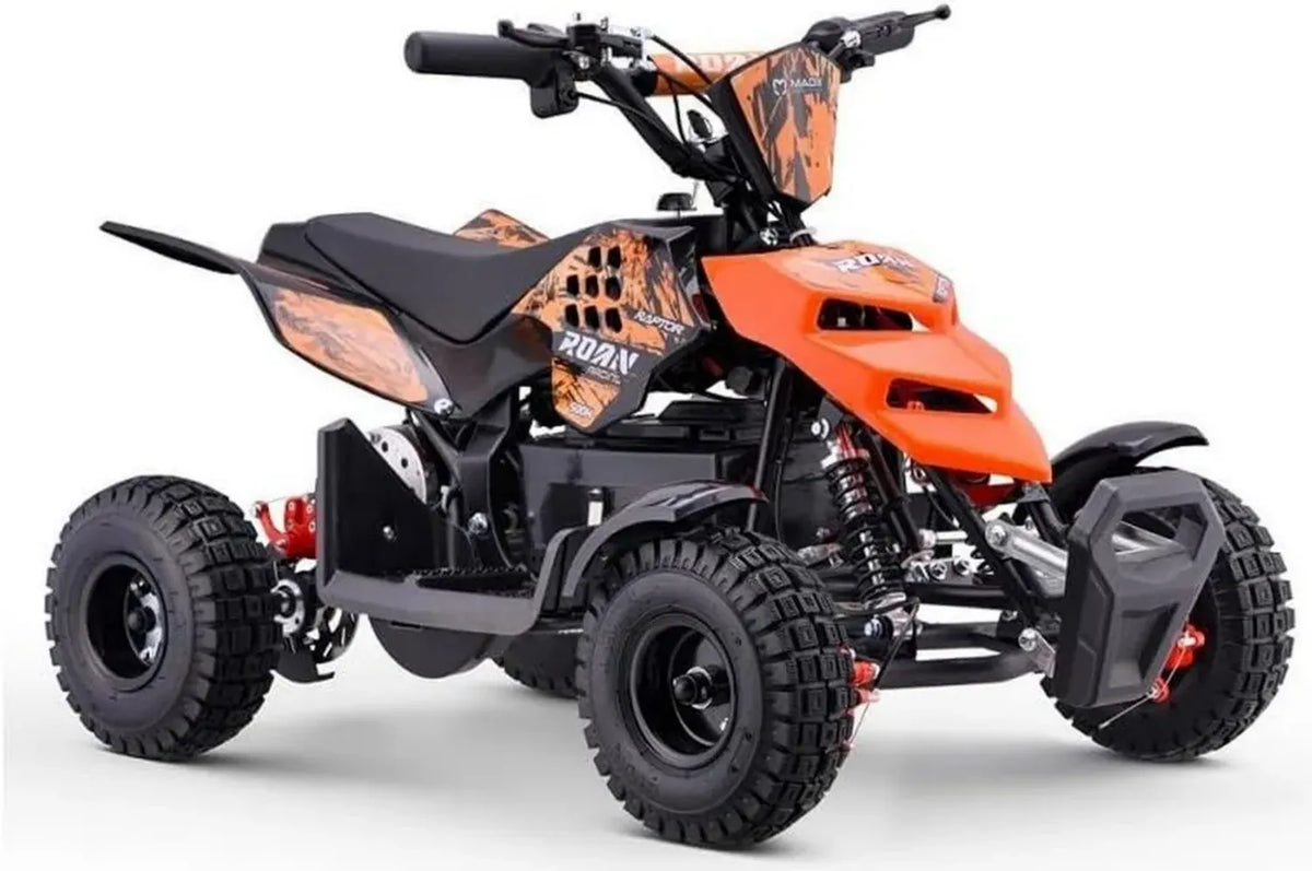 Quad Elettrico per Bambini 500W Roan-Raptor R4, Arancione, Età 3-8 Anni