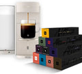Macchina da Caffè Nespresso Vertuo Up con 10 Confezioni Capsule, 7 Formati, Tecnologia Centrifusion, Rapido Riscaldamento, 1.4L, Bianca
