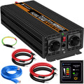 Convertitore di Potenza Novopal 2500W 5000W con Inversione Onda Pura, DC 12v a AC 220v, 2 Prese EU e USB