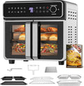 Forno ad Aria Calda XXL 23L con Porte Francesi, 2400W, Dual Zone, 15 Programmi, Ricettario e Accessori