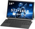 Computer Portatile 2 in 1 FUNYET con Touchscreen, 14'' Win 11, N100, 16GB RAM, 512GB SSD, Retroilluminazione e Type C