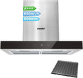 Cappa Aspirante 60 cm in Acciaio Inossidabile con LED e Filtri a Carbone