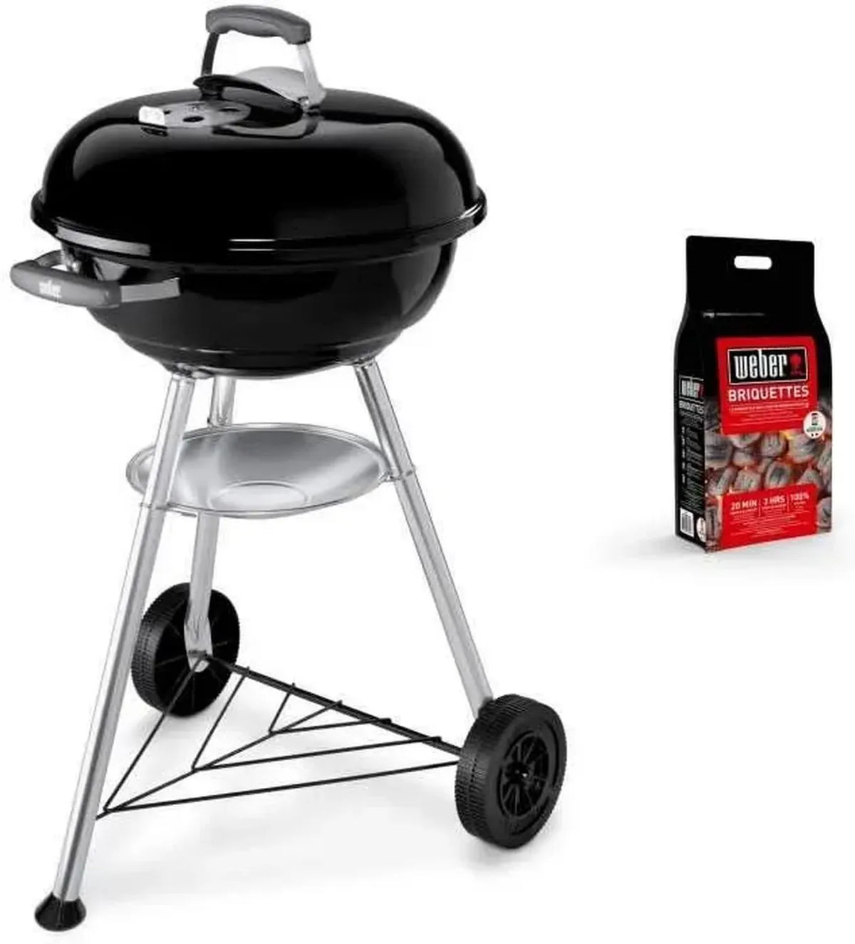 Weber Compact Kettle 47 cm con Bricchetti 2 kg in Omaggio