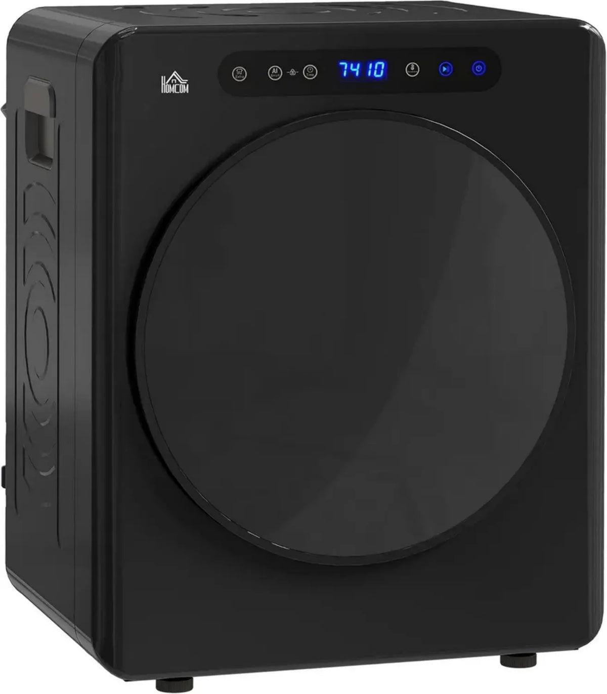 HOMCOM Asciugatrice Portatile 1000W, 3kg con 6 Programmi, Acciaio Inossidabile, Timer Frontale, Ideale per Casa e Camper