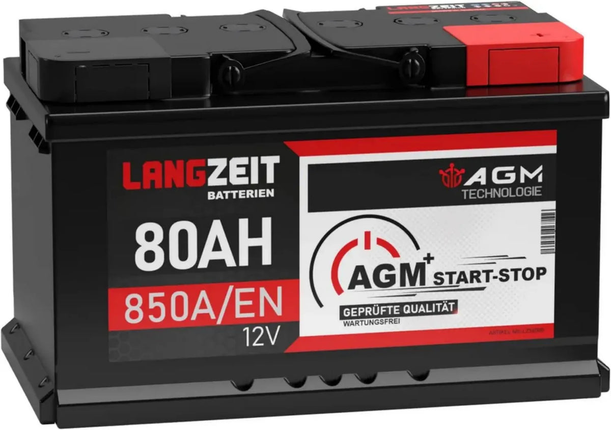 Batteria Auto 80Ah 12V AGM per Sistemi Start/Stop