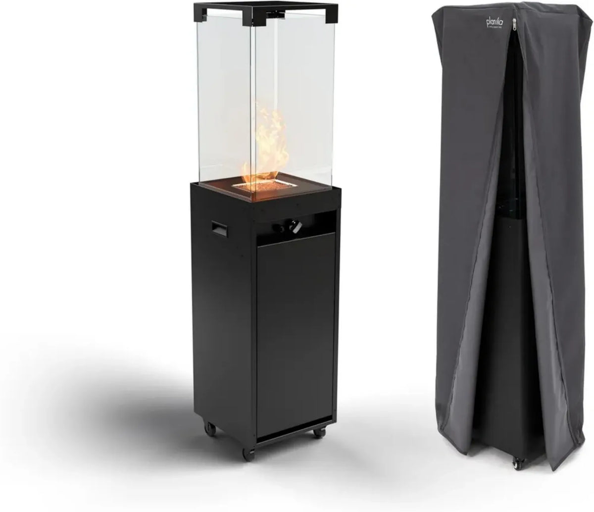 Riscaldatore Nero Portatile a Gas Propano per Giardino e Terrazza