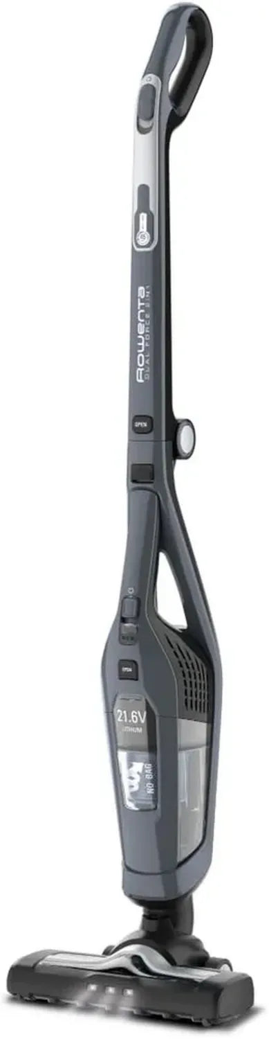 Scopa Elettrica Rowenta Senza Fili 2 in 1 con Aspirapolvere a Mano, LED, Leggera, Manico Pieghevole, Autonomia 75 Minuti, Tecnologia Ciclonica per Tutti i Pavimenti
