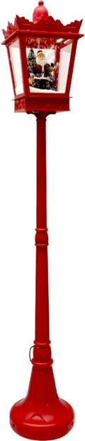 Luce Natalizia Rossa con Babbo Natale e Neve, 180 cm