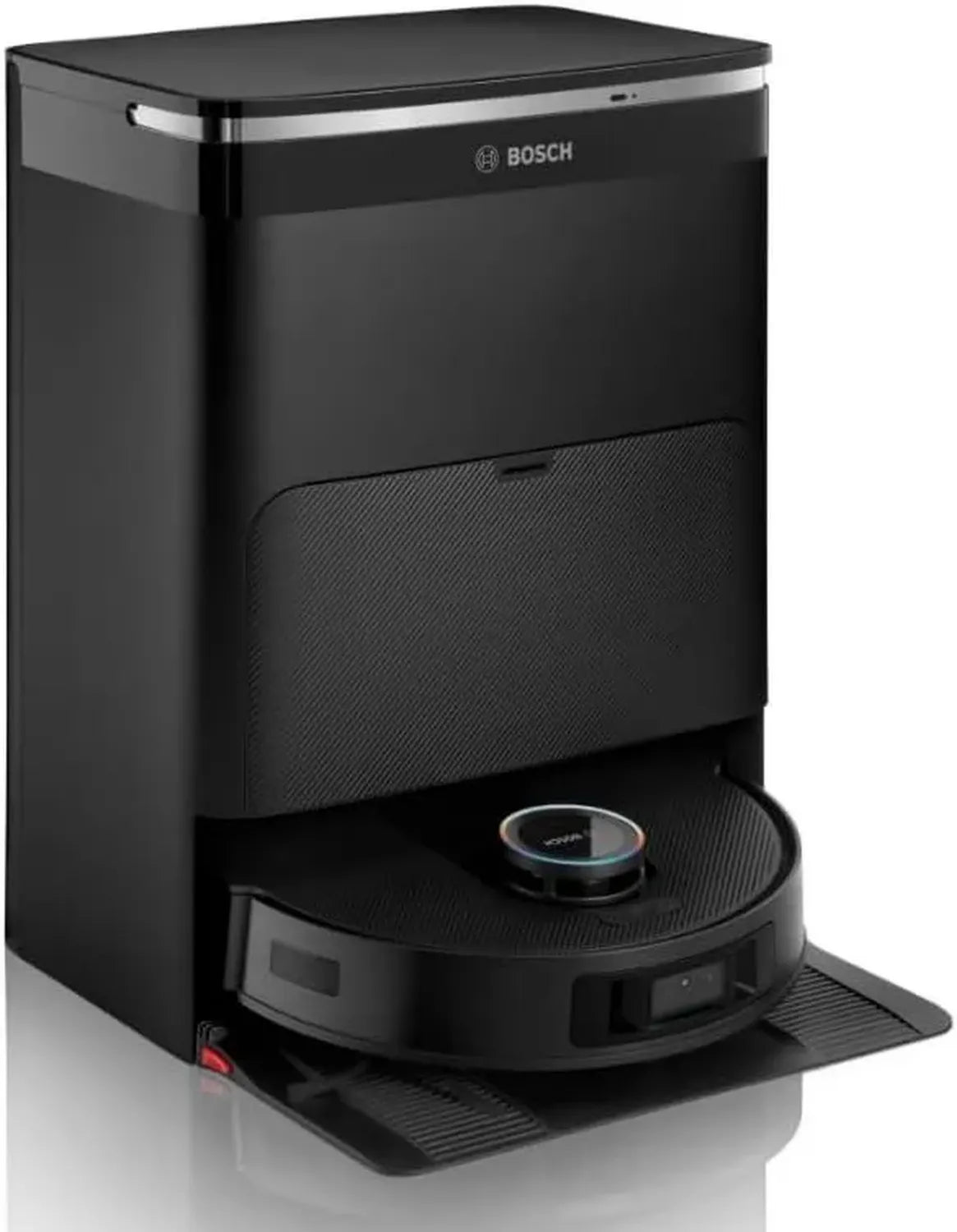 Aspirapolvere Robot Bosch Spotless Max Cam, 11.000 Pa, Panno Rotante, Stazione Autopulente, Navigazione Intelligente, App Home Connect, Nero