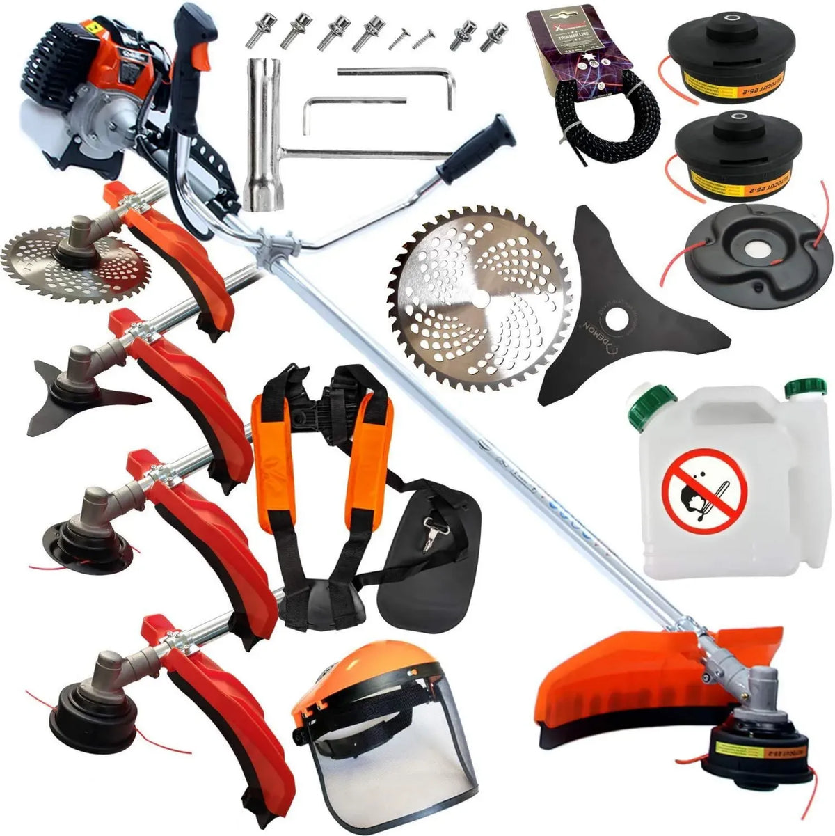 Tagliaerba a Scoppio 52cc con Motore 2 Tempi e Raffreddamento a Aria, 9500 giri/min