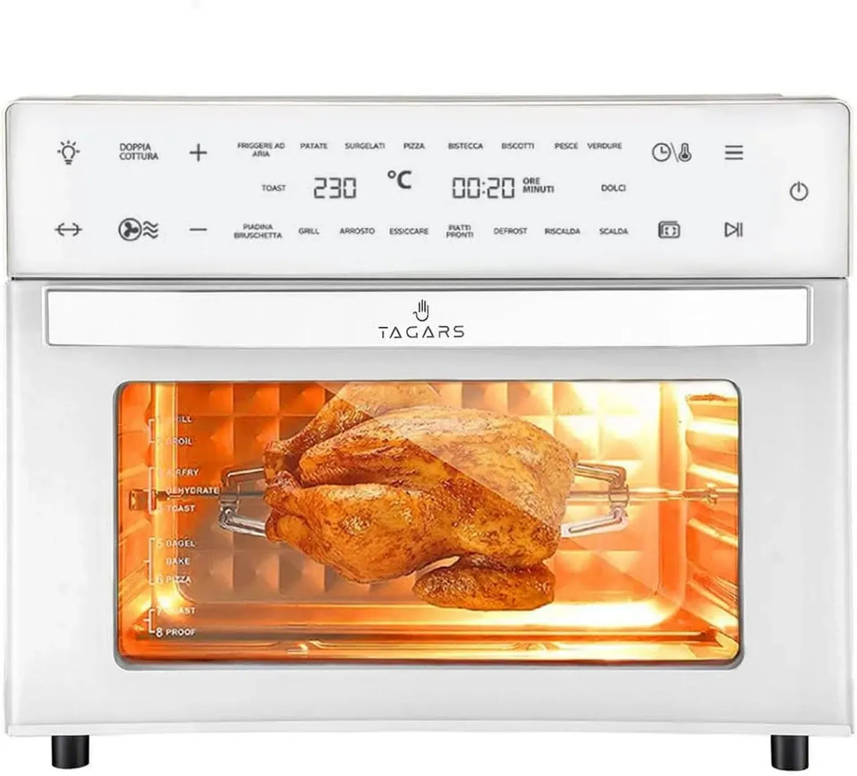 Forno Friggitrice Aria XXL 30L con Display Digitale, 18 Programmi, Timer e Temperatura Regolabile 1800W
