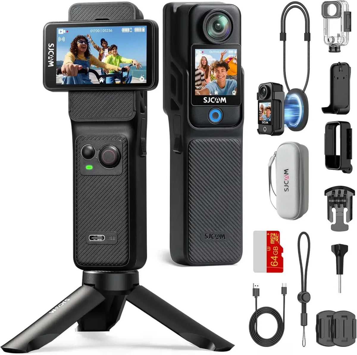 Videocamera SJCAM C400 4K Impermeabile per Vlog con Touchscreen