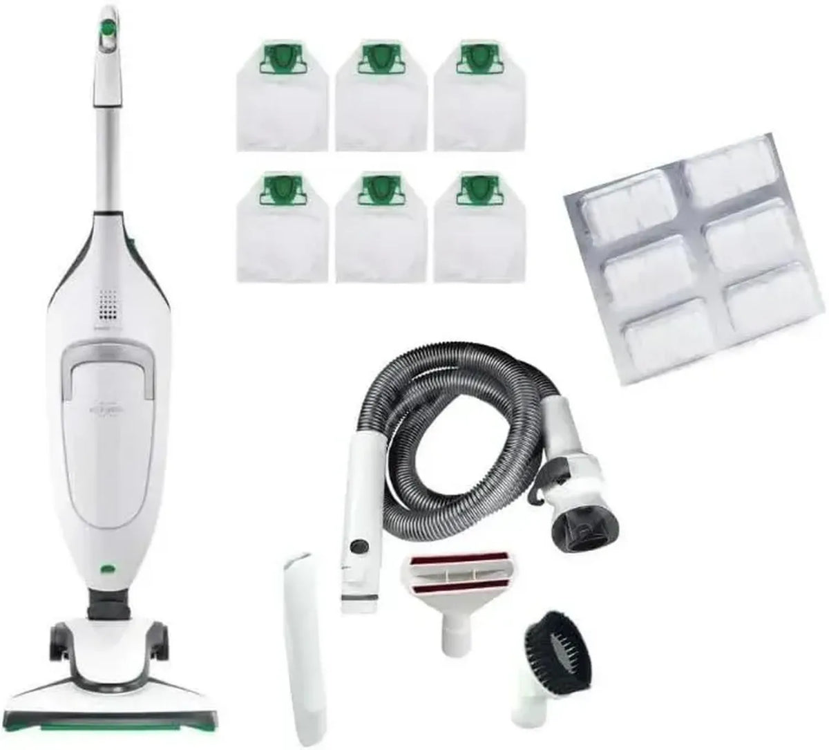 Vorwerk Kobold VK220S Ricondizionato - Spazzola HD65, Kit Tubo, 6 Sacchetti e 6 Profumi - Kit Completo di Accessori in Ottime Condizioni - Garanzia di 1 Anno con Supporto Clienti
