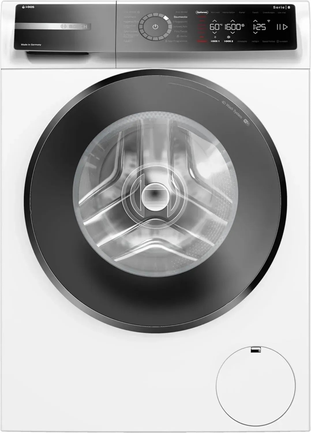 Lavatrice Intelligente Bosch Serie 8, 10 kg, 1600 giri/min, Efficienza Energetica A++, i-DOS e Funzione Antimacchia