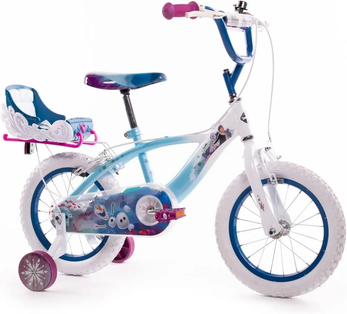 Bicicletta per Bambina 14 Pollici, Disney Frozen, Azzurra, Modello Lusso