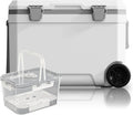 Refrigeratore Portatile 45L con Ruote, Chiusure in Metallo, Conservazione del Ghiaccio fino a 96 Ore, Ideale per Campeggio e Picnic