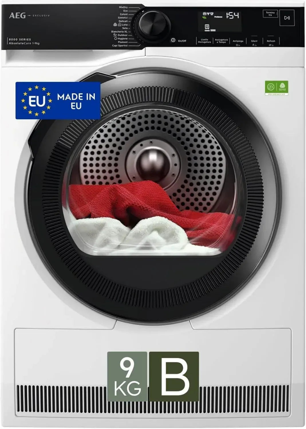 Asciugatrice a Pompa di Calore AEG XTR8HBGH9B 8kg, Classe A++