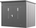 Casetta da Giardino in Metallo Antracite 263x180x231 cm per Attrezzi Esterni