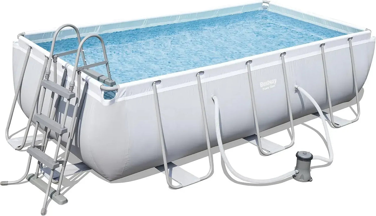 Piscina Rettangolare Bestway Power Steel 6478 Litri, Grigio, 4,04x2,01x1,00 m