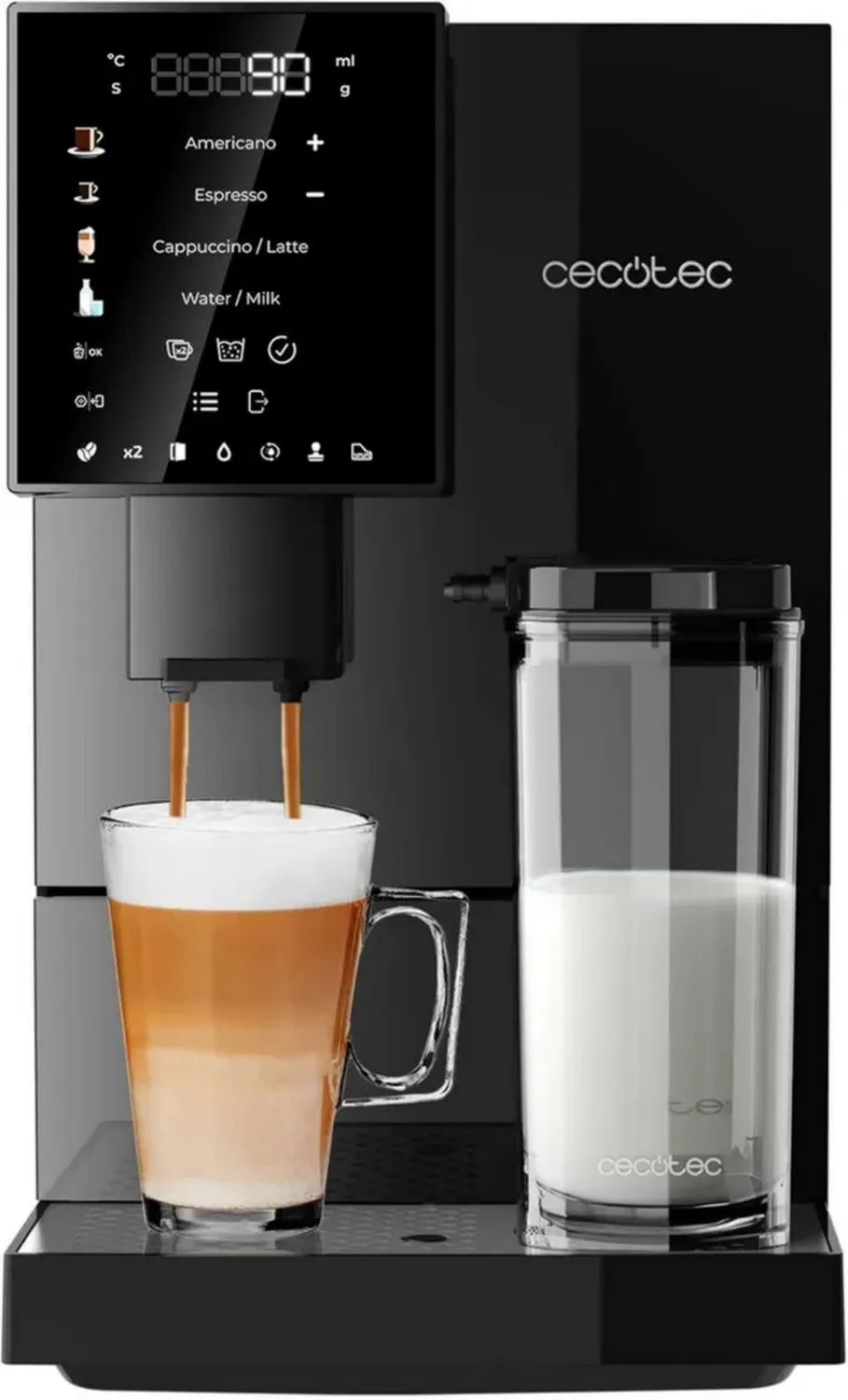 Macchina da Caffè Automatica Cecotec Cremmaet Compactccino Nera, 1450W, 19 Bar