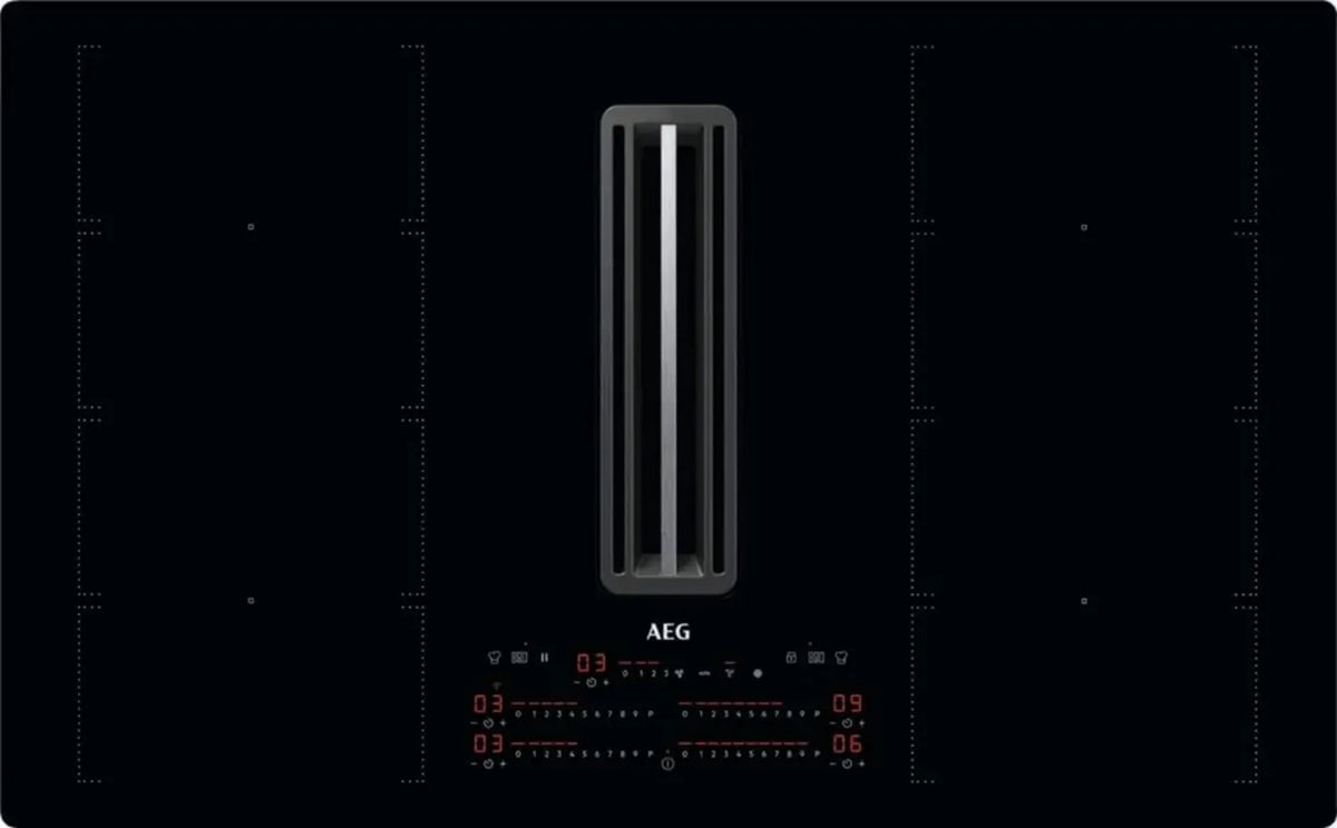 Piano Cottura a Induzione AEG 83 cm con 4 Zone e Aspirazione Integrata Nero