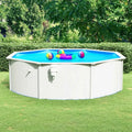Piscina Rotonda in Acciaio Bianco 460x120 cm per Giardino