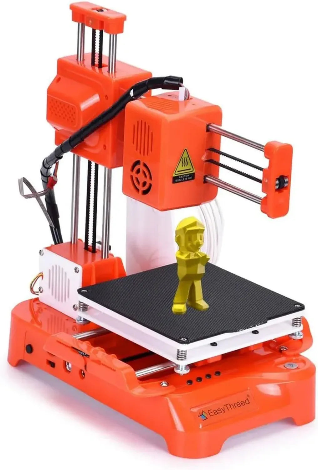 Stampante 3D per Principianti e Bambini, Assemblaggio Completo, Design Open Source, Velocità 40 mm/s, Funzionamento Silenzioso (Arancione)