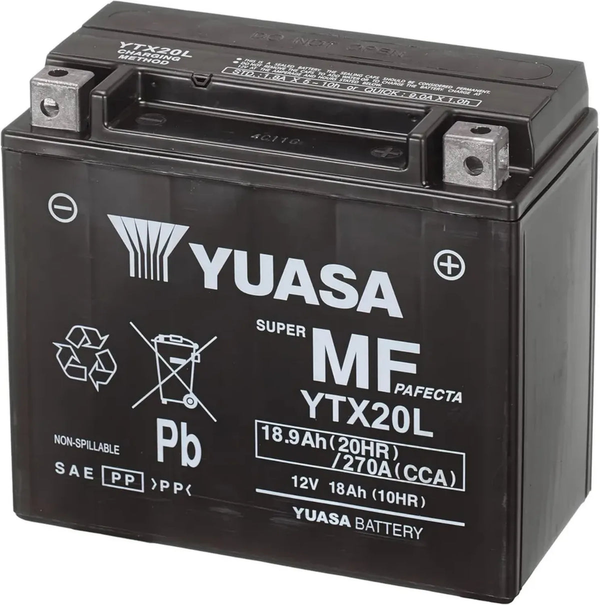 Yuasa Batteria Moto AGM 12V 270 CCA YTX20L Senza Manutenzione