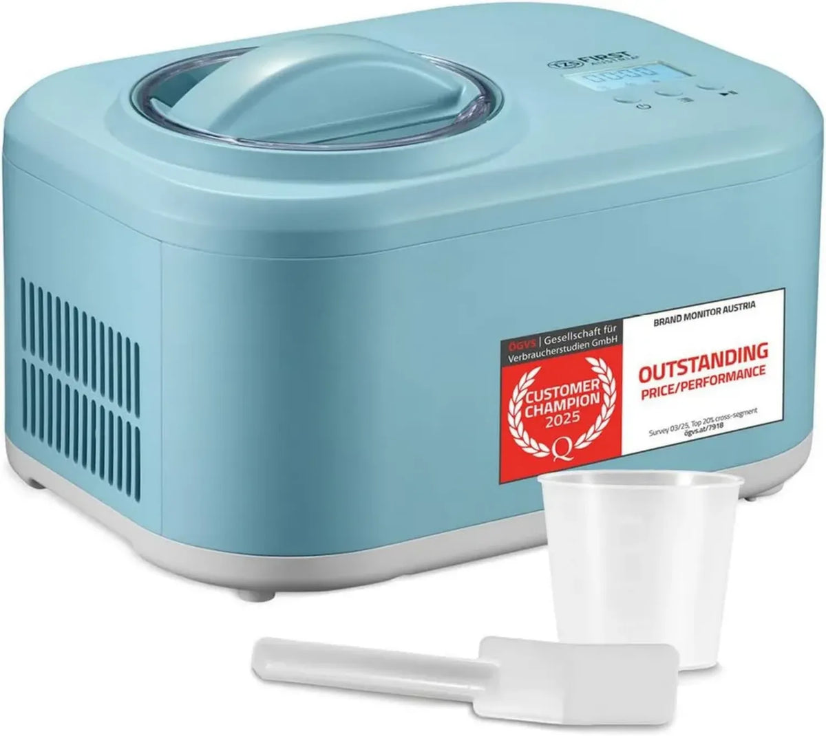 Macchina per Gelato 1L con Compressore 100W, Funzione 3-in-1, Colore Turchese